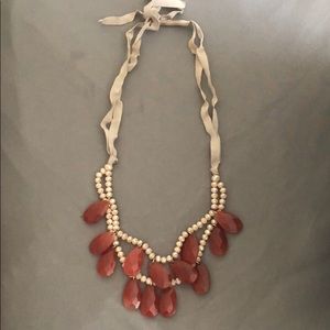 Loft adjustable tie beaded necklace